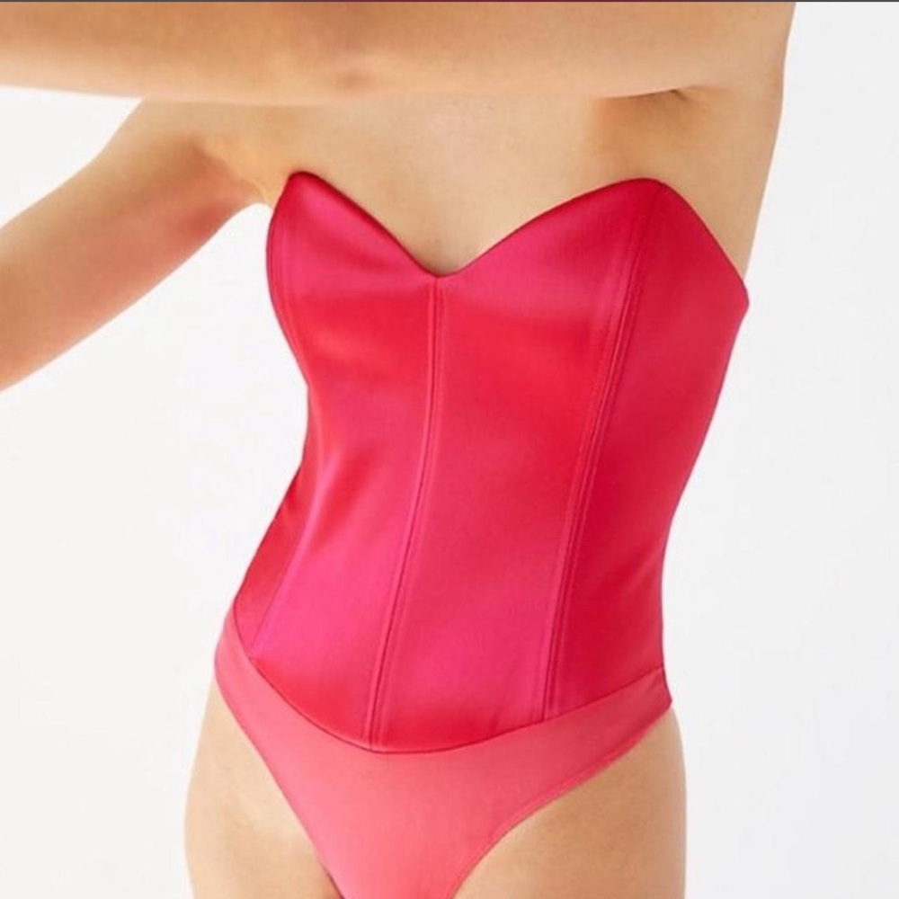 Aritzia Babaton Vibrant Pink Strapless Corset Bodysuit